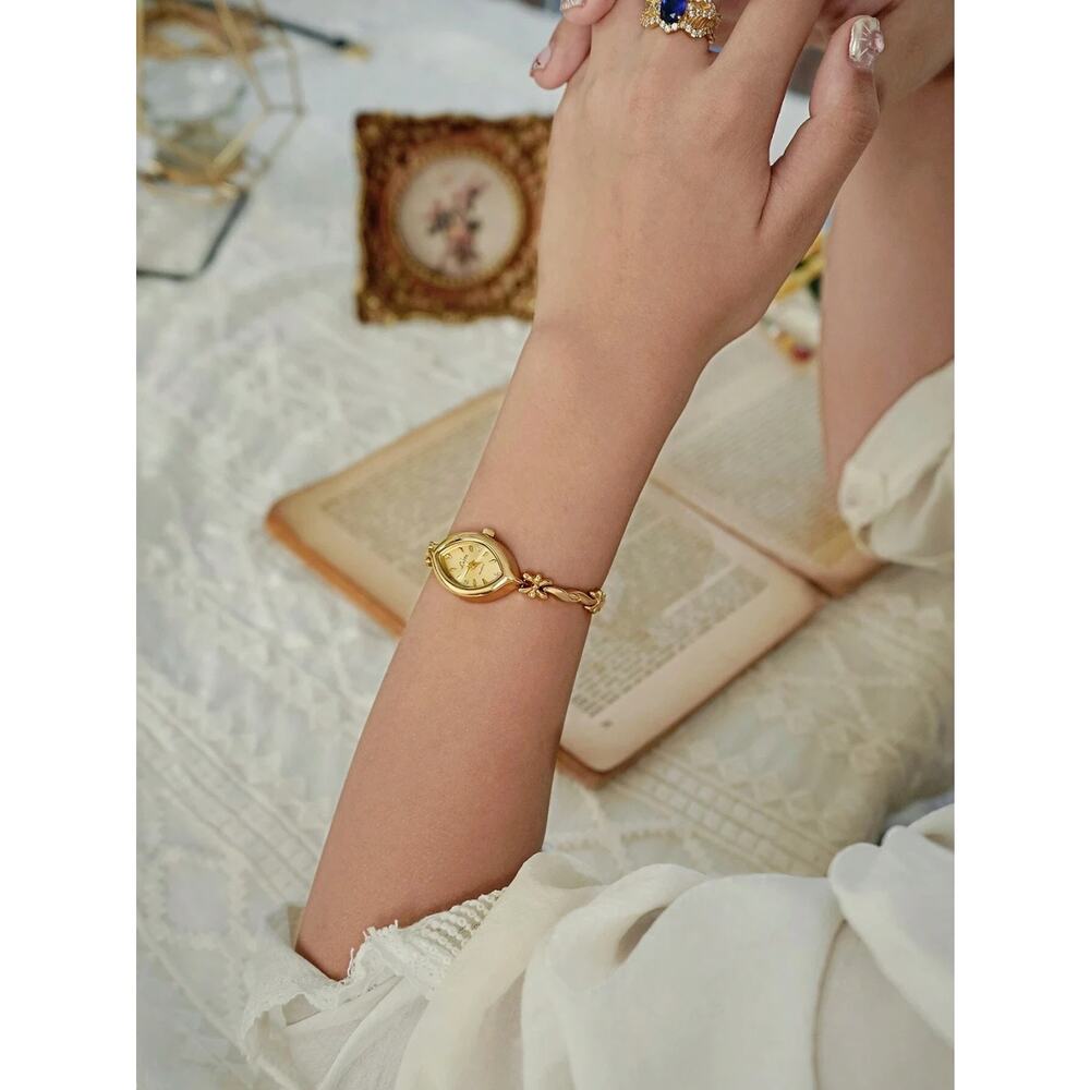 Gold French Vintage Style Unique Dainty Women’s Wrist Watch Trendy Cute Gift - Picture 10 of 10